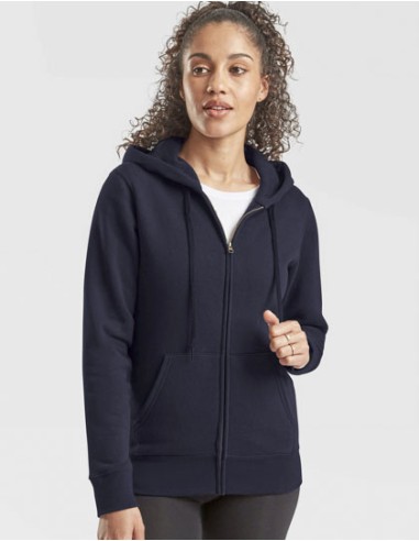 FRU-0621180-Ladies Premium Hooded Sweat Jacket